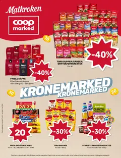Forhåndsvisning av Coop Marked kundeavis gyldig fra 27.04.2026 | Side: 1 | Produkter: Kaffe, Set oale, Sukker, Stoney