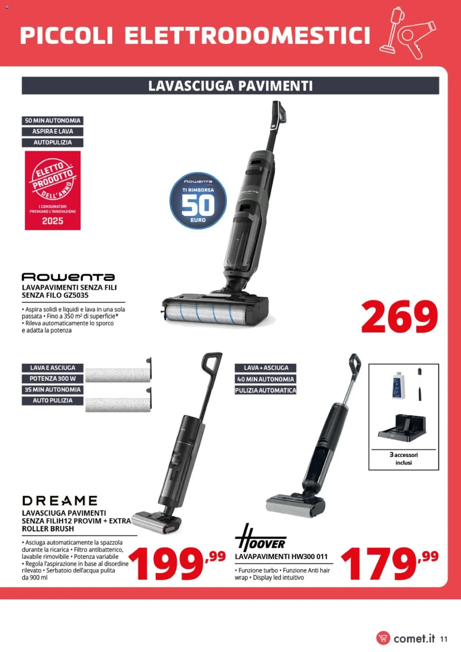 Volantino Comet del 06.03.2026 | Pagina: 11 | Prodotti: Spazzola, Lavasciuga