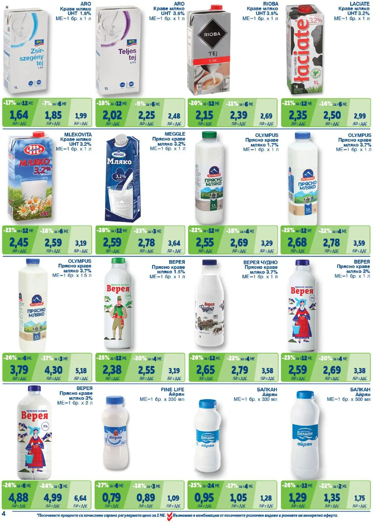 {H1} | Страница: 4 | Продукти: Краве, Мляко, Айрян