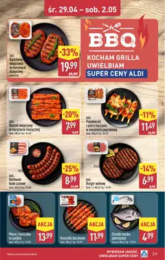 Pogląd oferty "Aldi gazetka" - ważna od 27.04.2026 | Strona: 33 | Produkty: Karkówka, Piersi, Boczek, Dorada