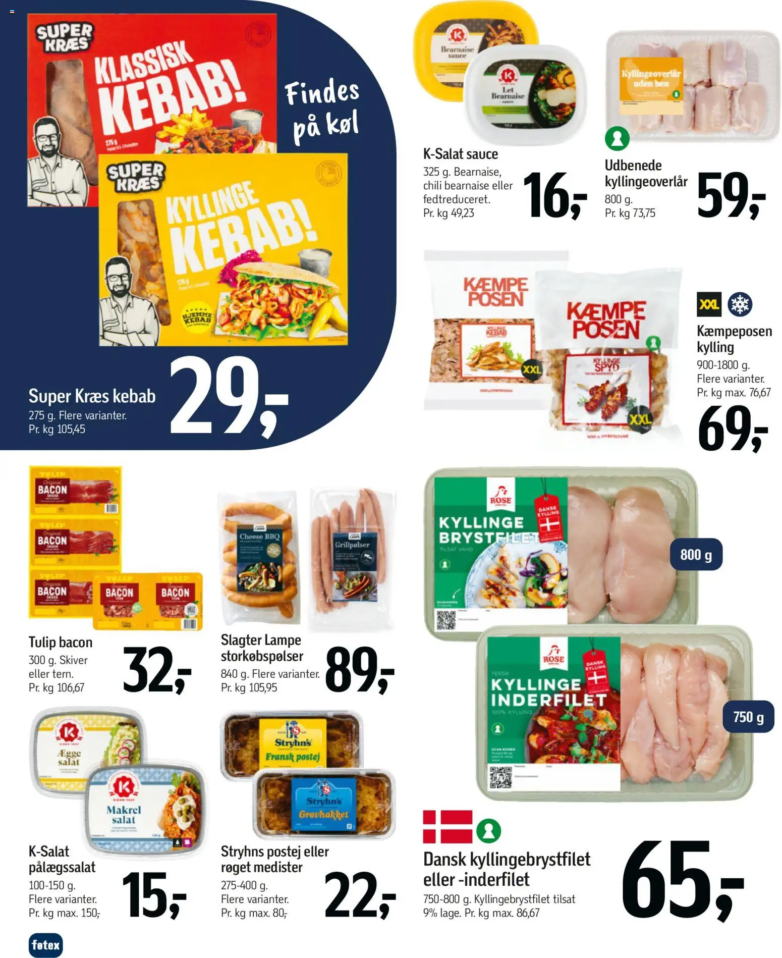 Føtex tilbudsavis – gyldig fra 01.05.2026 | Side: 34 | Produkter: Salat, Kebab, Lampe, Bacon