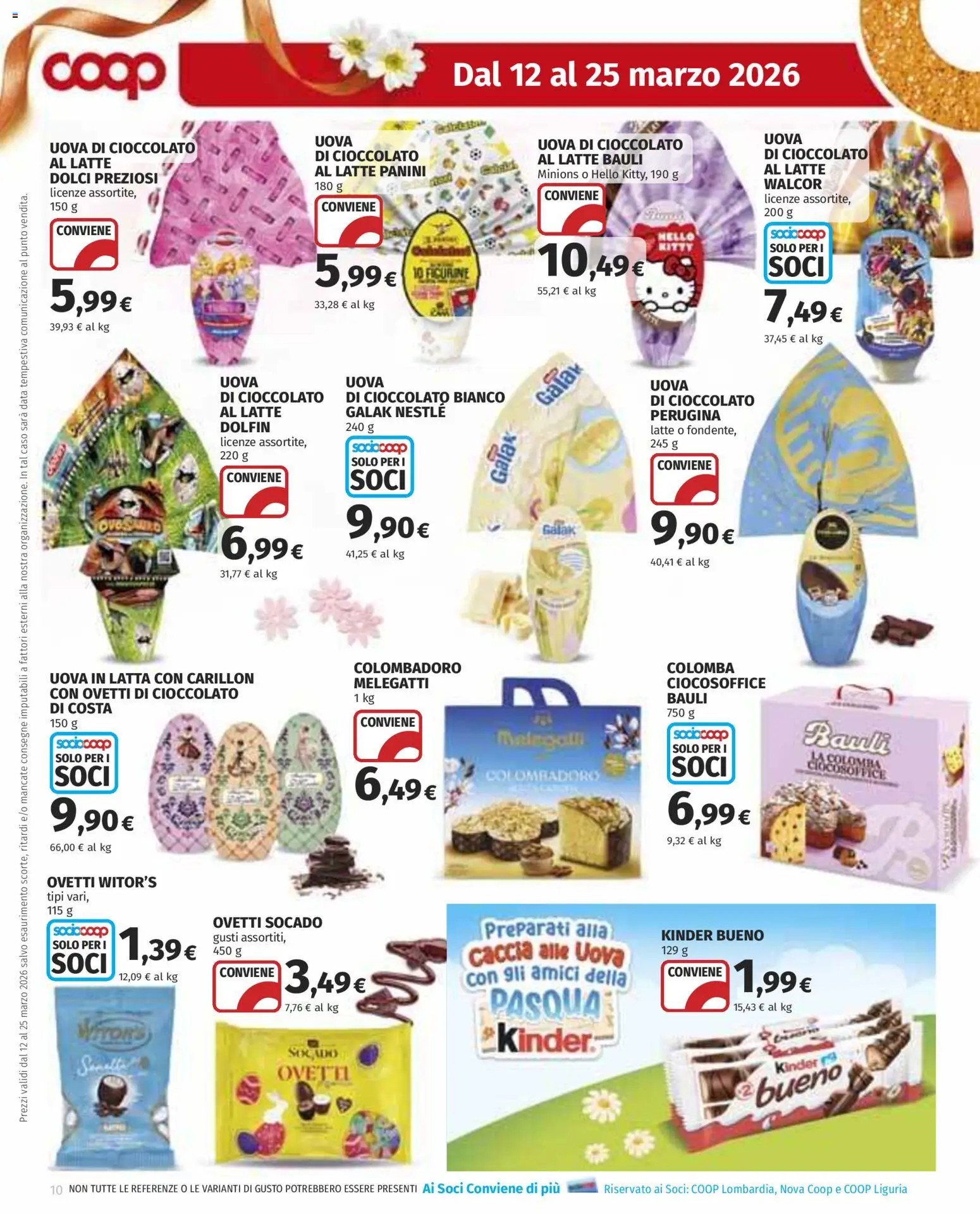 Volantino COOP del 12.03.2026 | Pagina: 10 | Prodotti: Uova, Cioccolato, Latte, Data