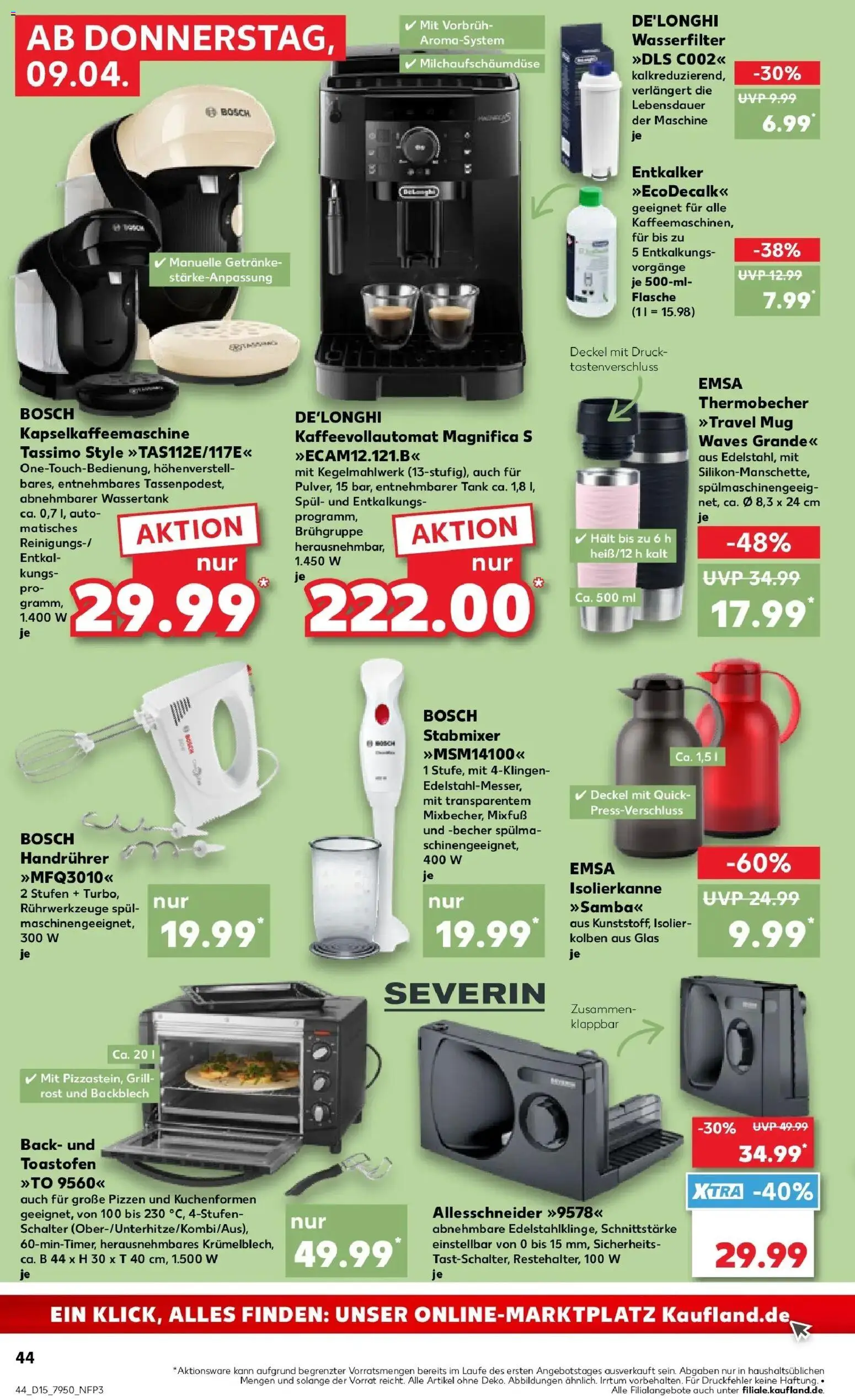 Kaufland Prospekt Leer (Ostfriesland)	 – gültig ab 08.04.2026 | Seite: 44 | Produkte: Bosch, Grill, Mixer, Tassimo
