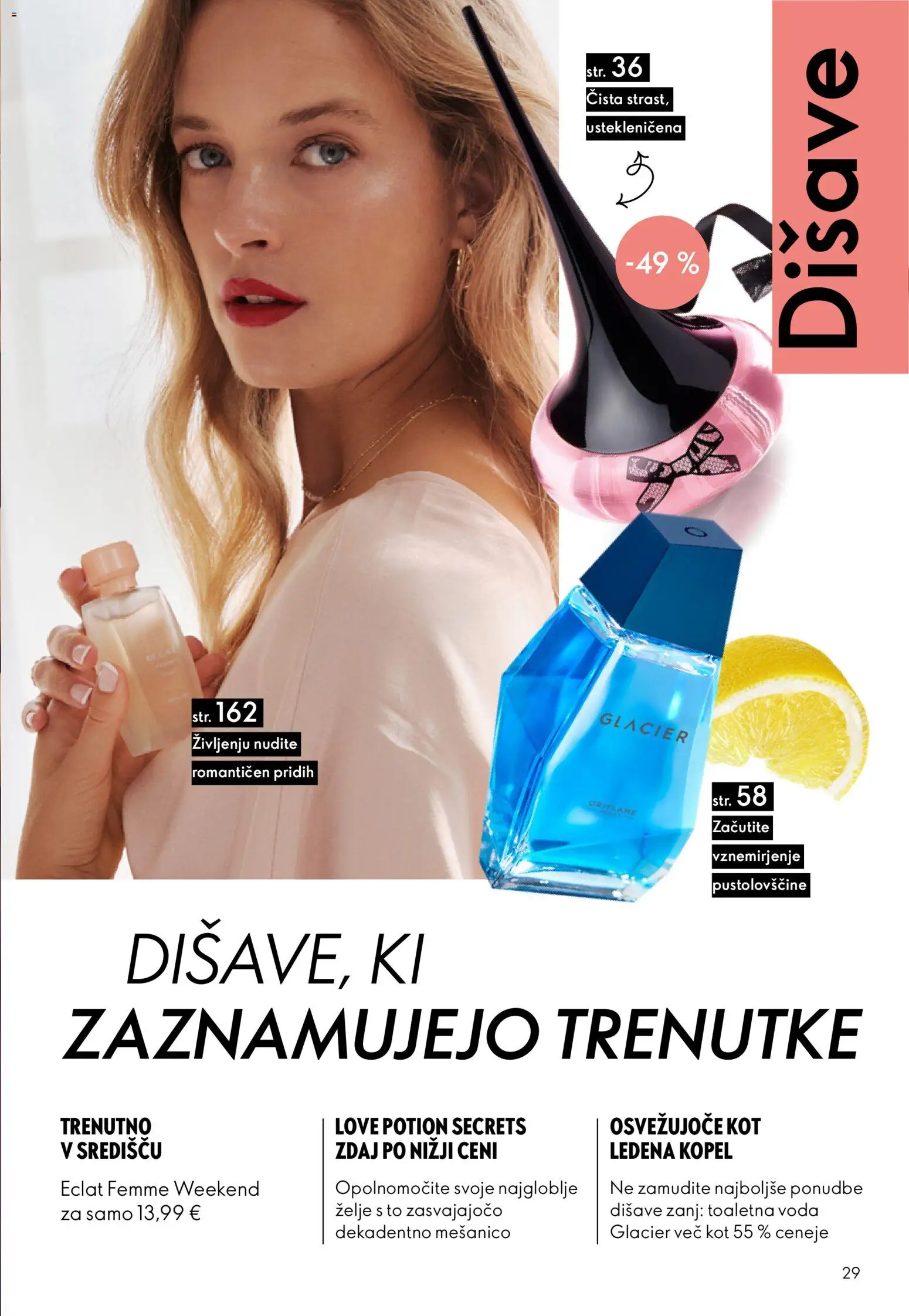Novi Oriflame katalog ponudbe – veljaven od 11.03.2026 | Stran: 29 | Izdelki: Kopel, Voda, Toaletna voda, Zelje