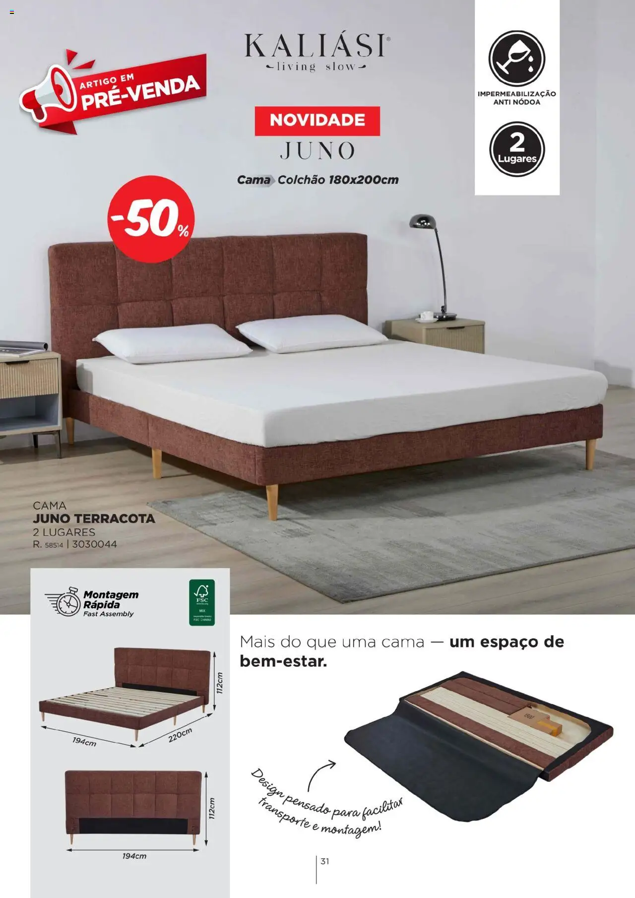 Espaço Casa - Catálogo Kaliási - Sofás Camas │ válido de 21.07.2025 | Página: 31 | Produtos: Cama, Colchão