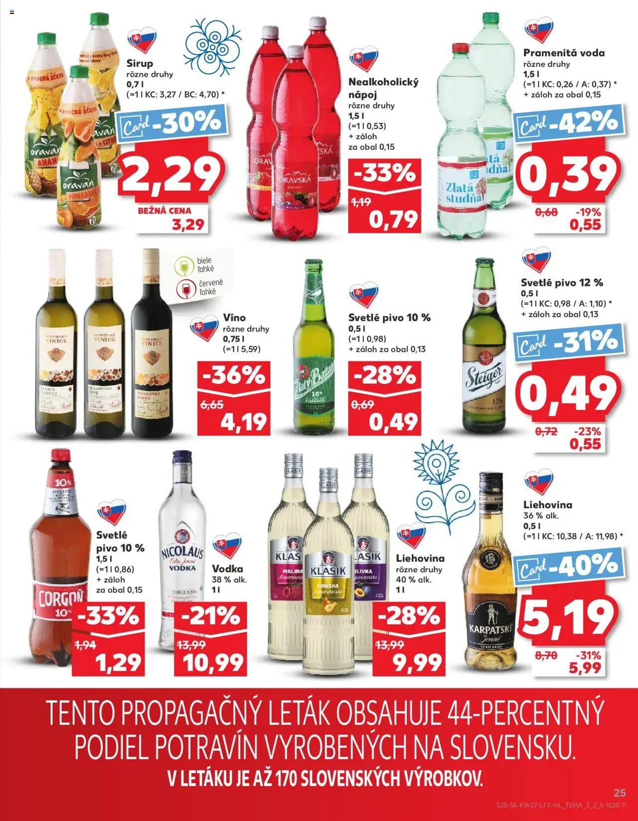 Nové Kaufland akcie – leták je platný od 03.07.2025 | Strana: 25 | Produkty: Pivo, Víno, Pomaranče, Stan
