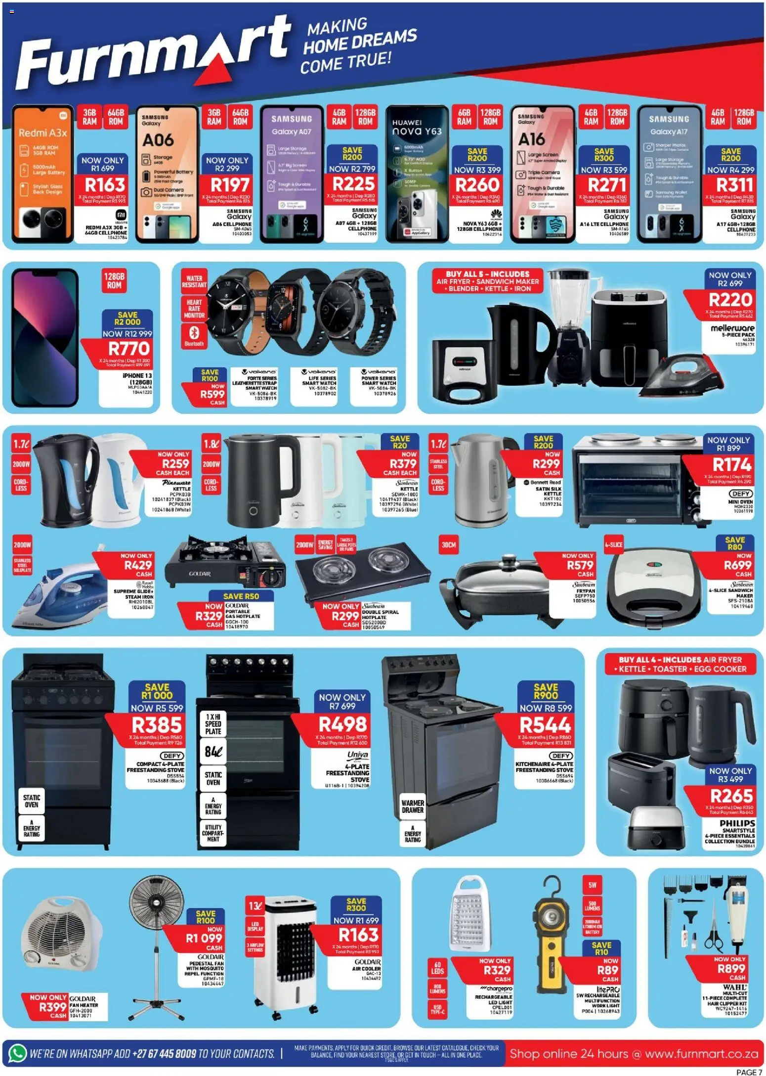 New Furnmart catalogue – valid from 09.03.2026 | Page: 7 | Products: Watch, Utility, Kettle, Fan heater