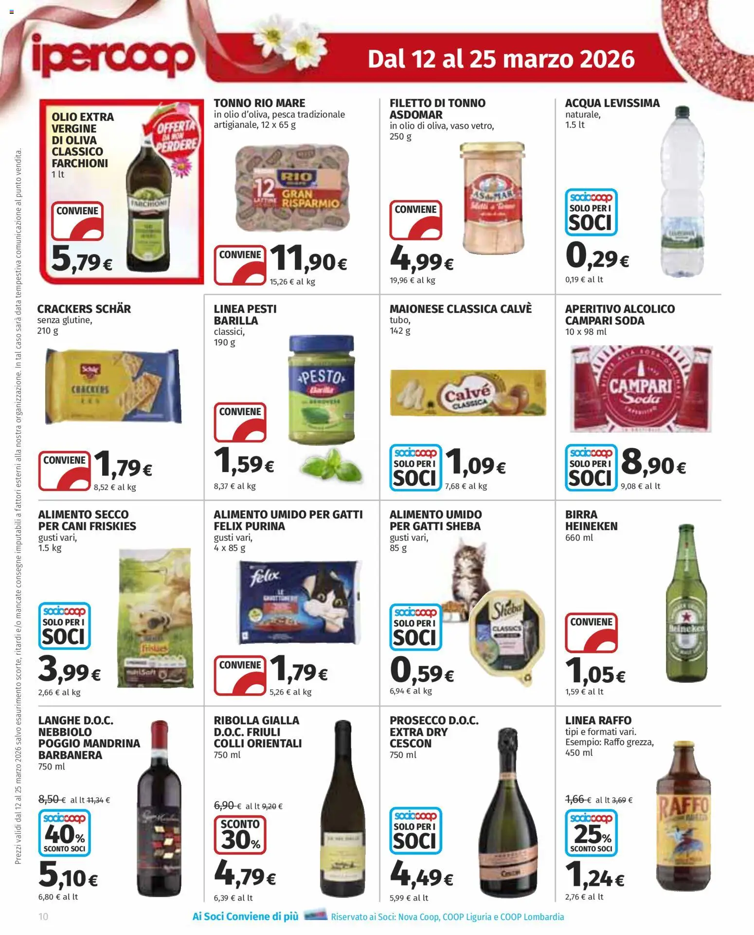Volantino Ipercoop del 12.03.2026 | Pagina: 10 | Prodotti: Olio, Crackers, Data, Vaso