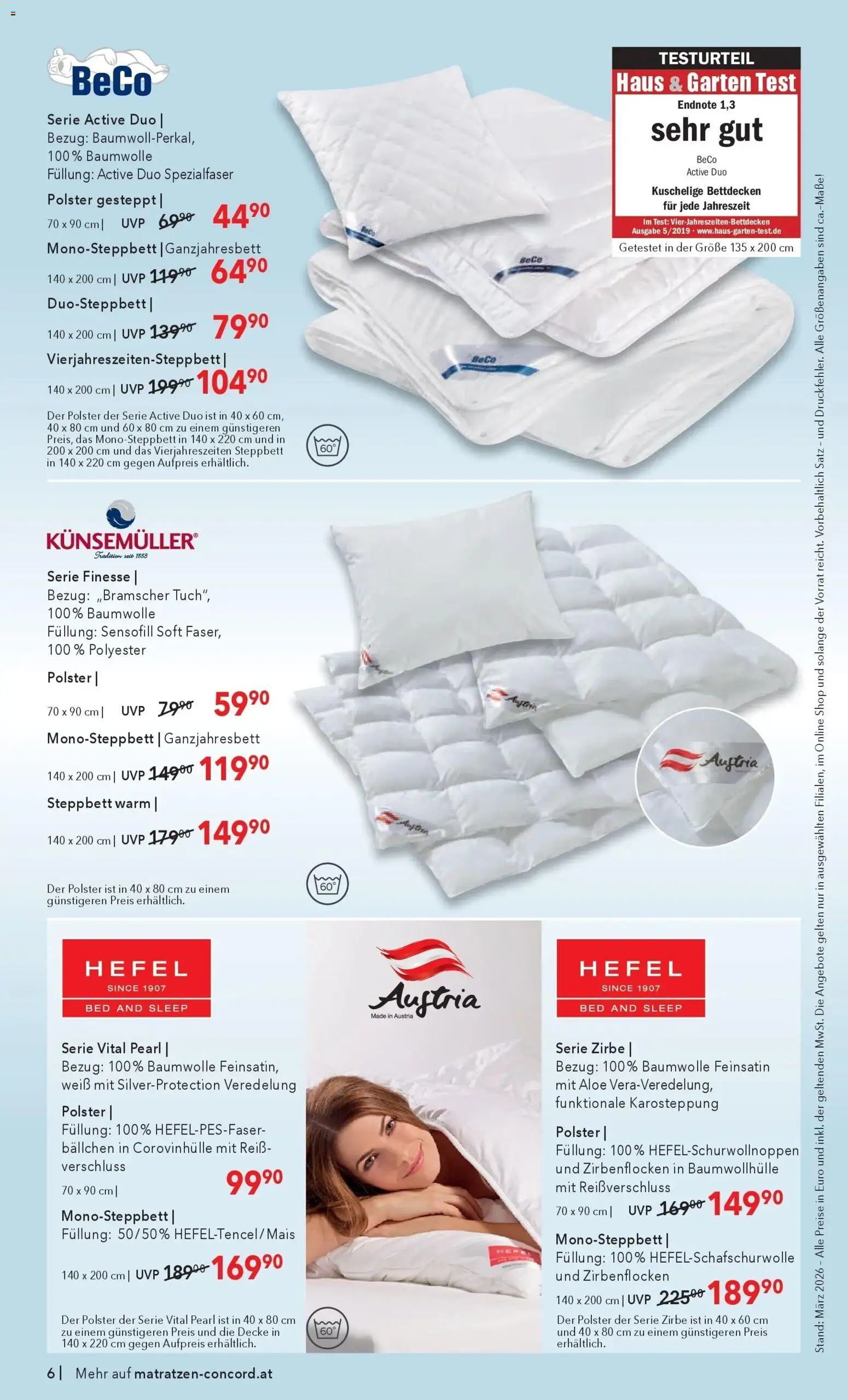 Matratzen Concord Aus Liebe zu gutem Schlaf - Graz gültig ab 25.03.2026 | Seite: 6 | Produkte: Decke
