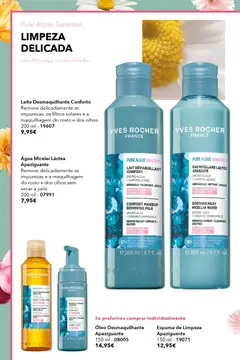 Pré-visualização Água Micelar Láctea Apaziguante, Remove delicadamente as impurezas e a maquilhagem do rosto e dos olhos sem secar a pele. 200 ml - 07991 válido de 17.04.2026 | Página: 22 | Produtos: Água micelar, Maquilhagem, Leite, Óleo