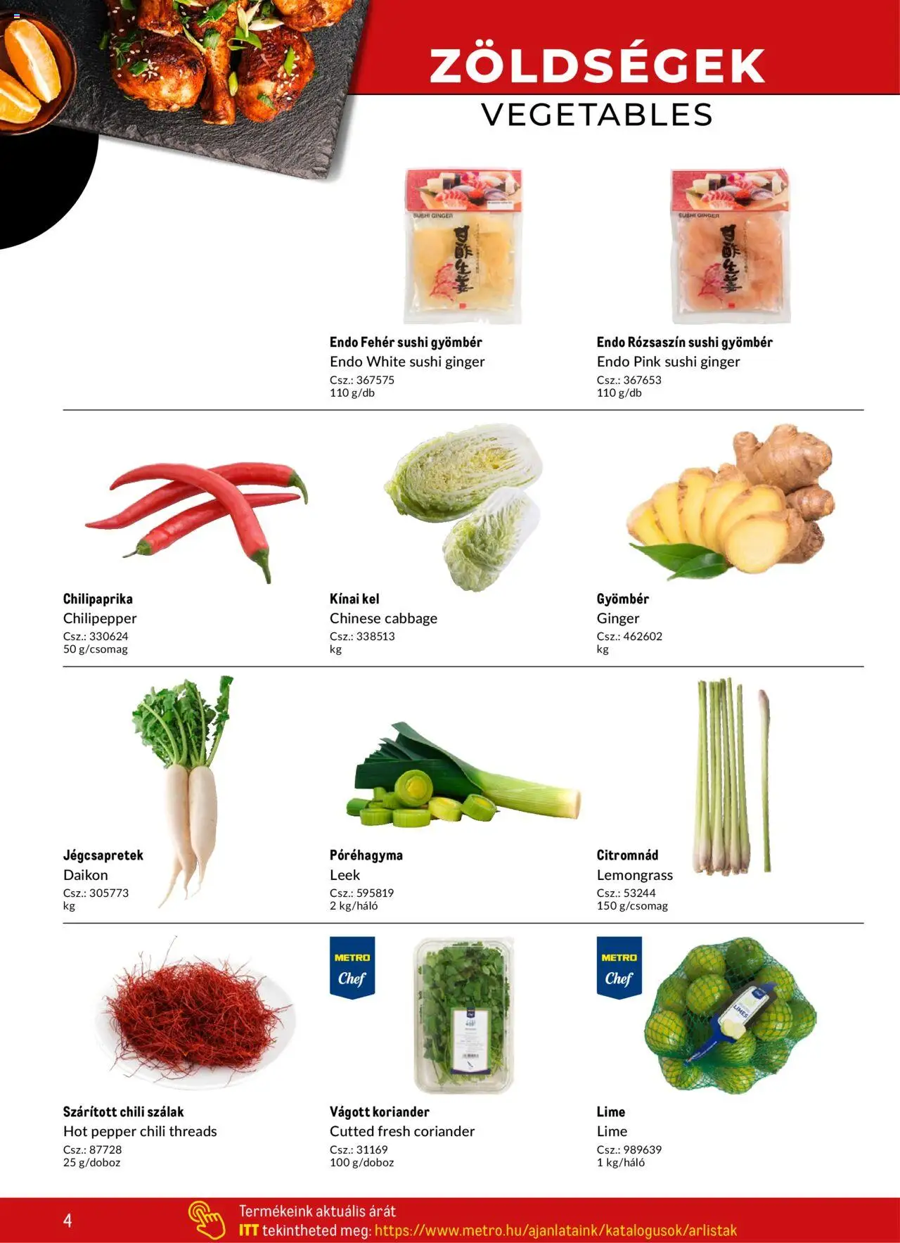 Metro akciós ujság - amely érvényes a következő dátumtól: 02.05.2025 | Oldal: 4 | Termékek: Lime, Sushi, Koriander, Jégcsapretek