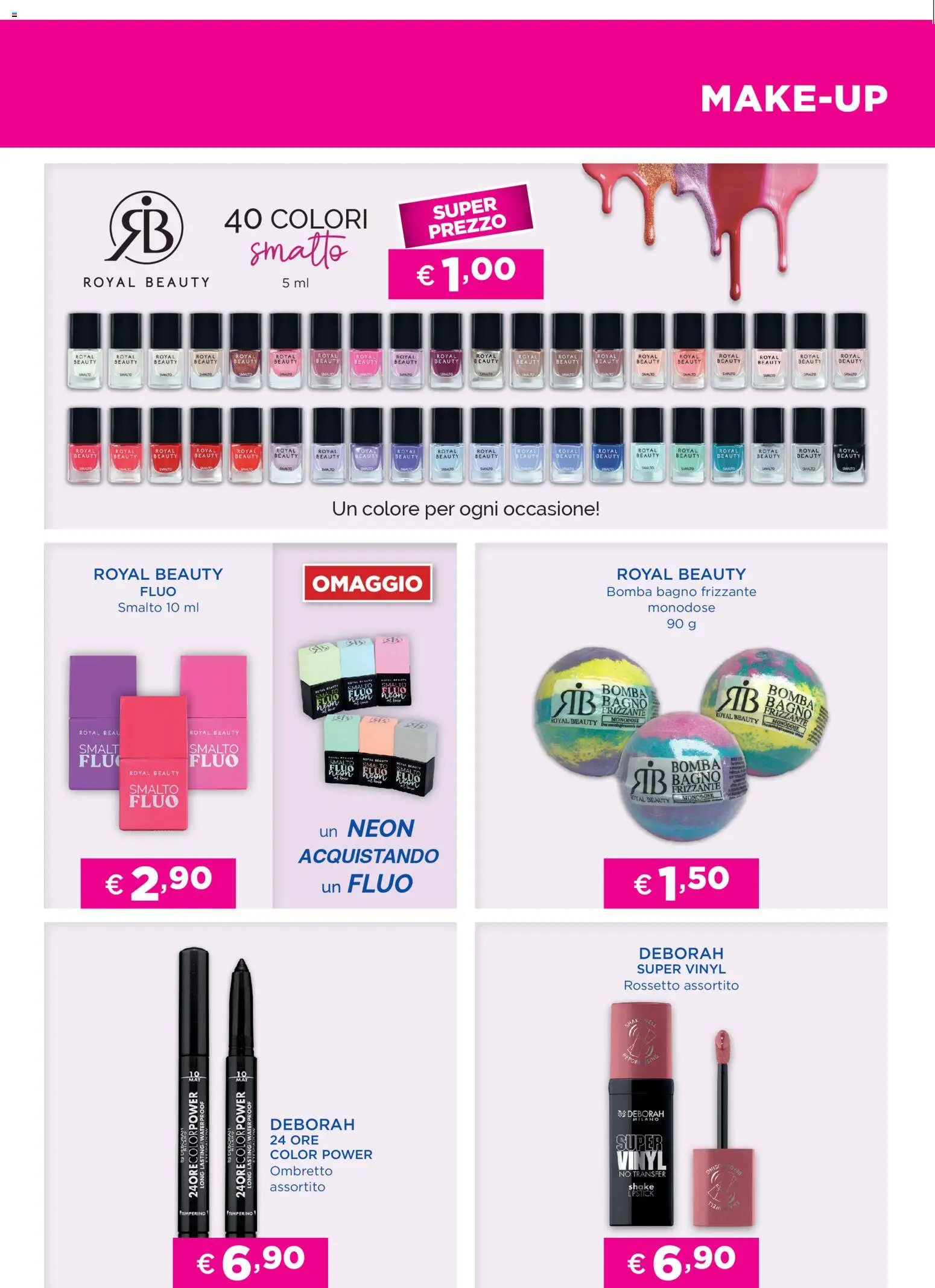 Volantino Acqua e Sapone del 29.04.2026 | Pagina: 3 | Prodotti: Ombretto, Rossetto, Bomba bagno, Bagno