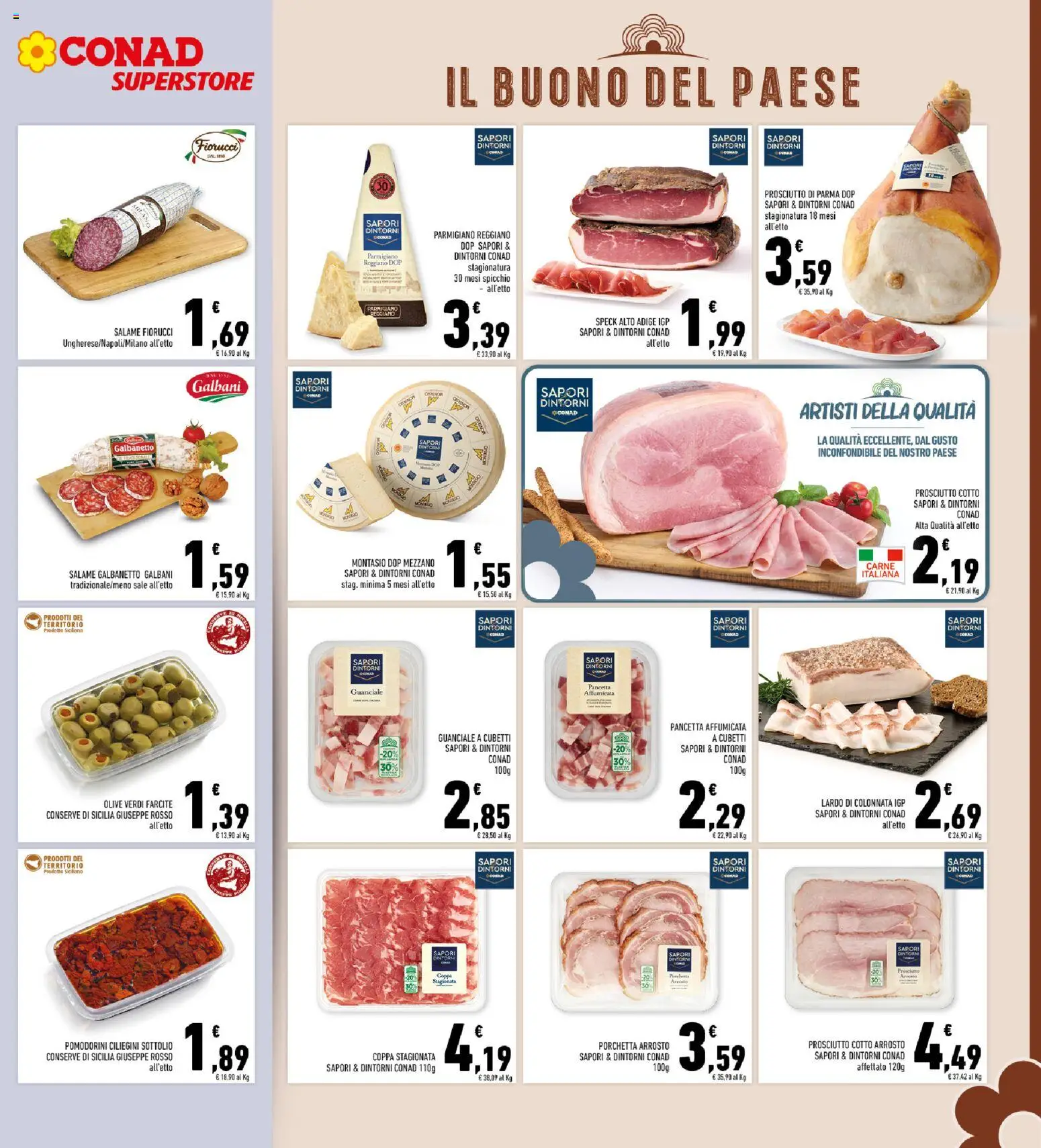 Volantino Conad del 11.03.2026 | Pagina: 9 | Prodotti: Porchetta, Pancetta, Parmigiano, Guanciale