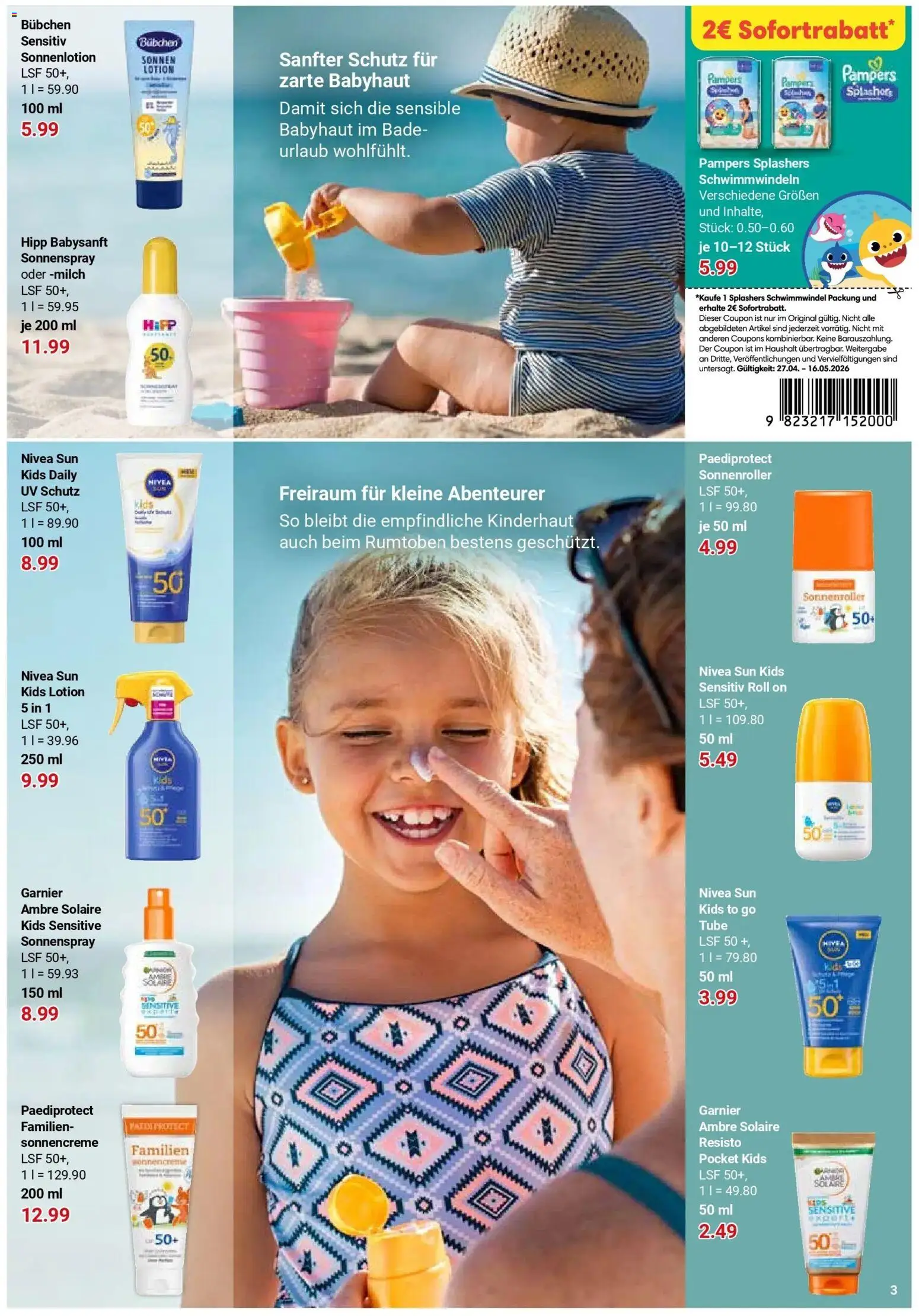 Globus Prospekt Idar-Oberstein	 – gültig ab 27.04.2026 | Seite: 29 | Produkte: Milch, Pampers, Sonnencreme, Sonnenlotion