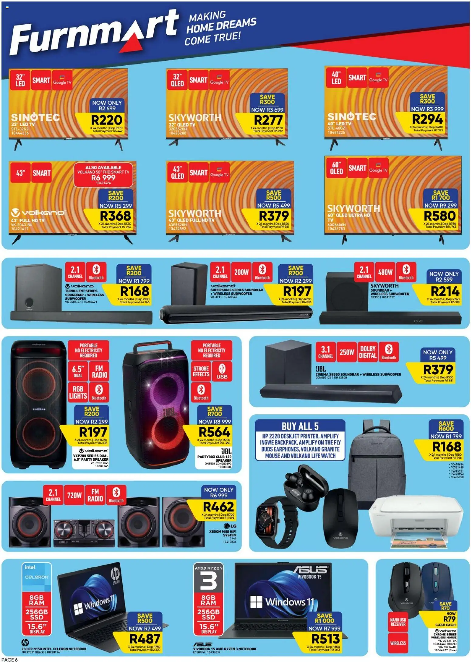 New Furnmart catalogue – valid from 09.03.2026 | Page: 6 | Products: Watch, Mouse, Speaker, TV