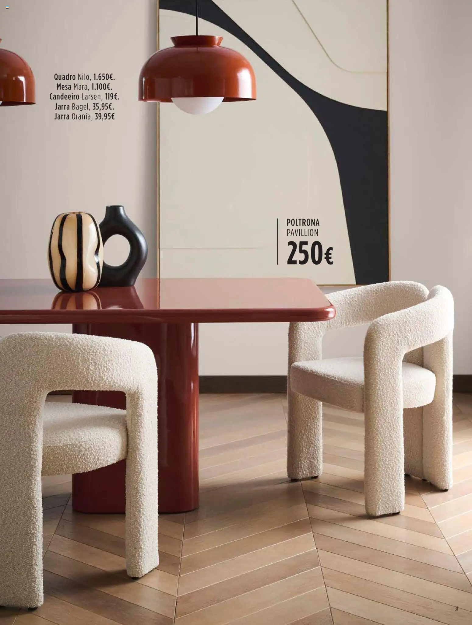 El Corte Ingles Decora │ válido de 23.10.2025 | Página: 31 | Produtos: Candeeiro, Poltrona, Quadro, Mesa