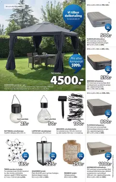 Forhåndsvisning av JYSK kundeavis gyldig fra 27.04.2026 | Side: 9 | Produkter: Ledning, Pute, Luftmadrass, Paviljong