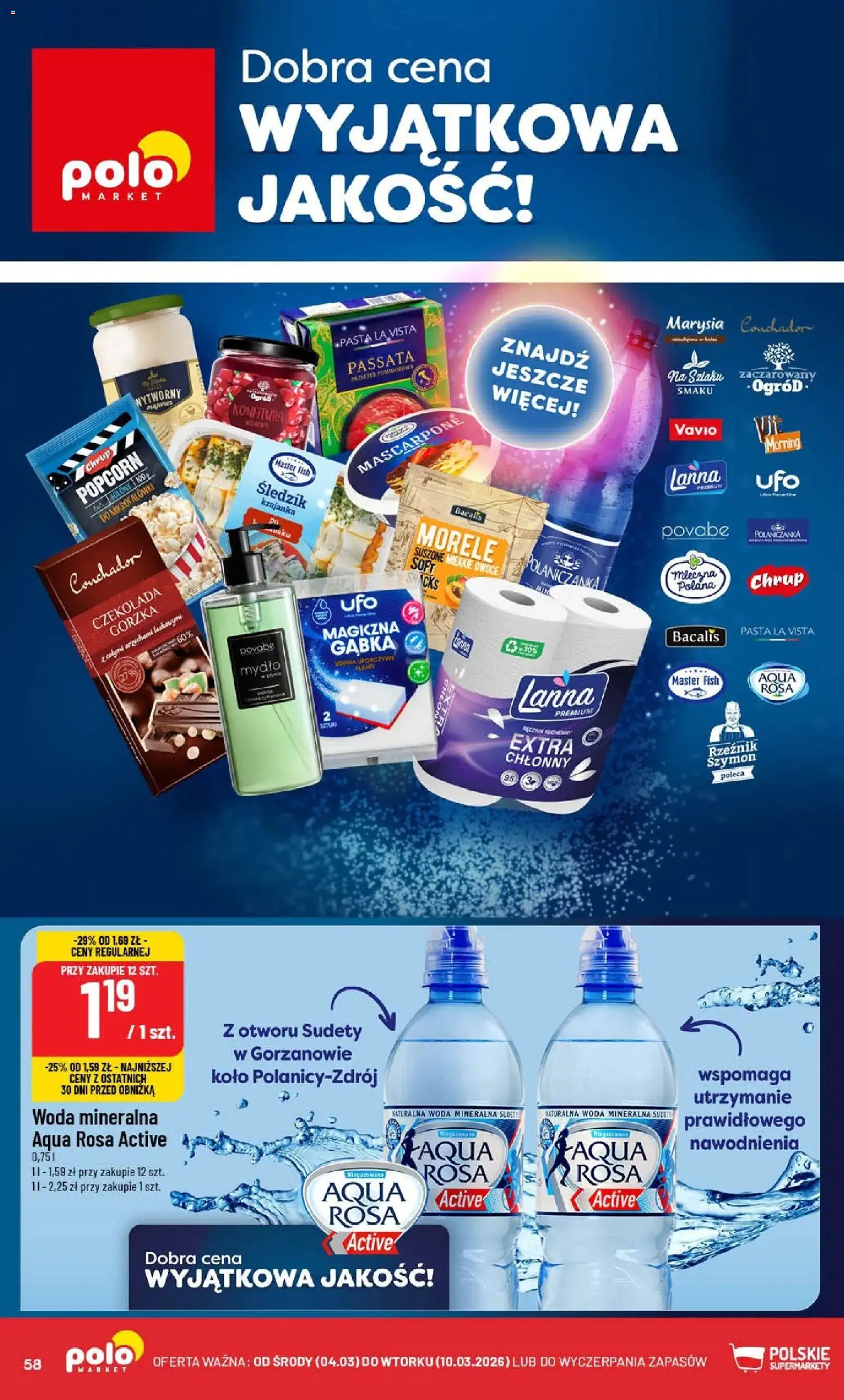POLOmarket gazetka od 04.03.2026 | Strona: 58 | Produkty: Magiczna gąbka, Popcorn, Woda, Owoce