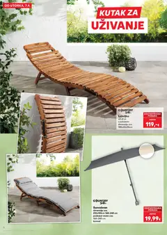 Ležaljka, od drva s jastukom dimenzije cca. 188x60x54cm - Pregled kataloga iz trgovine Kaufland, vrijedi od 07.04.2026 | Stranica: 6