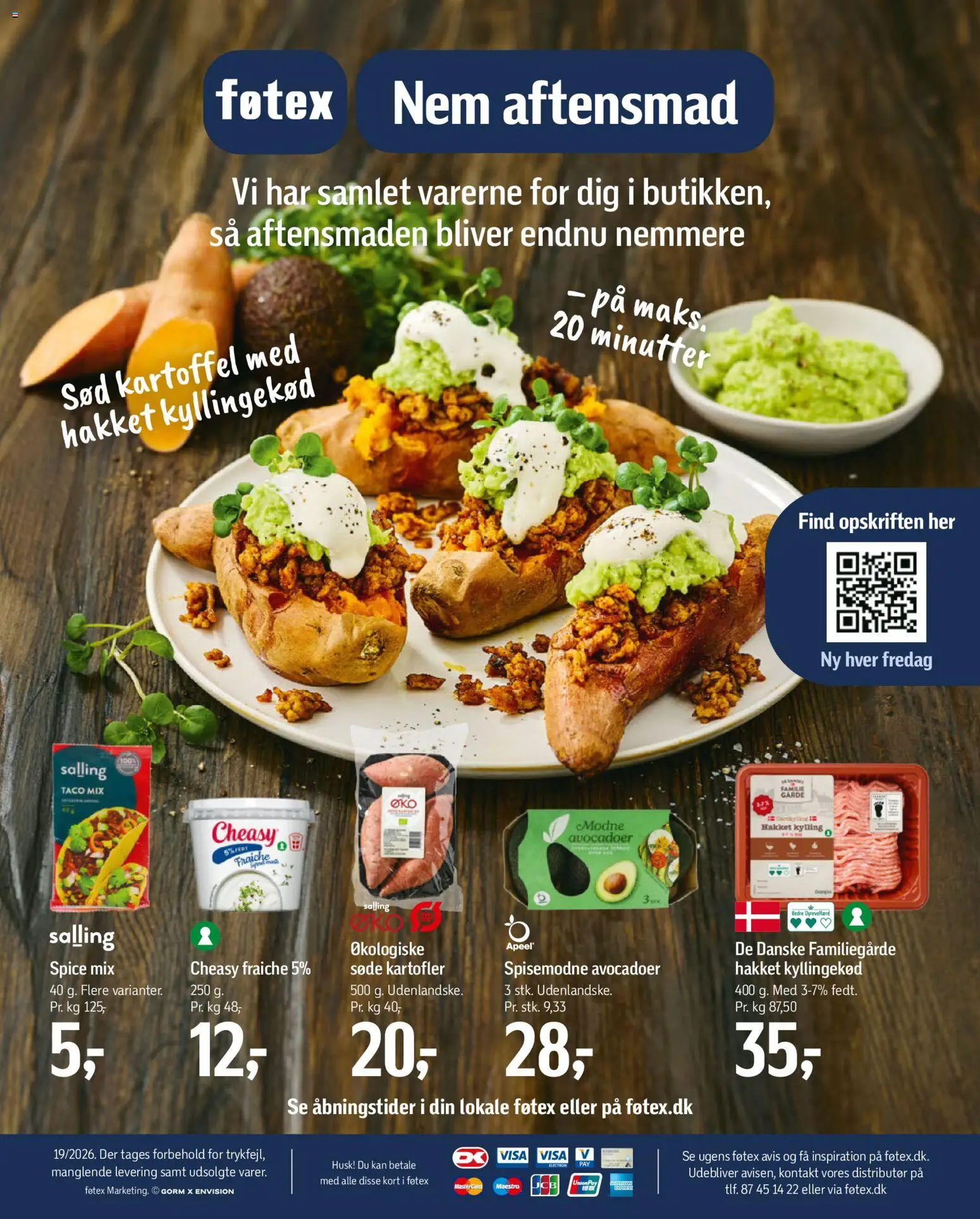 Føtex tilbudsavis – gyldig fra 01.05.2026 | Side: 29 | Produkter: Kyllingekød, Søde kartofler, Kartofler, Taco