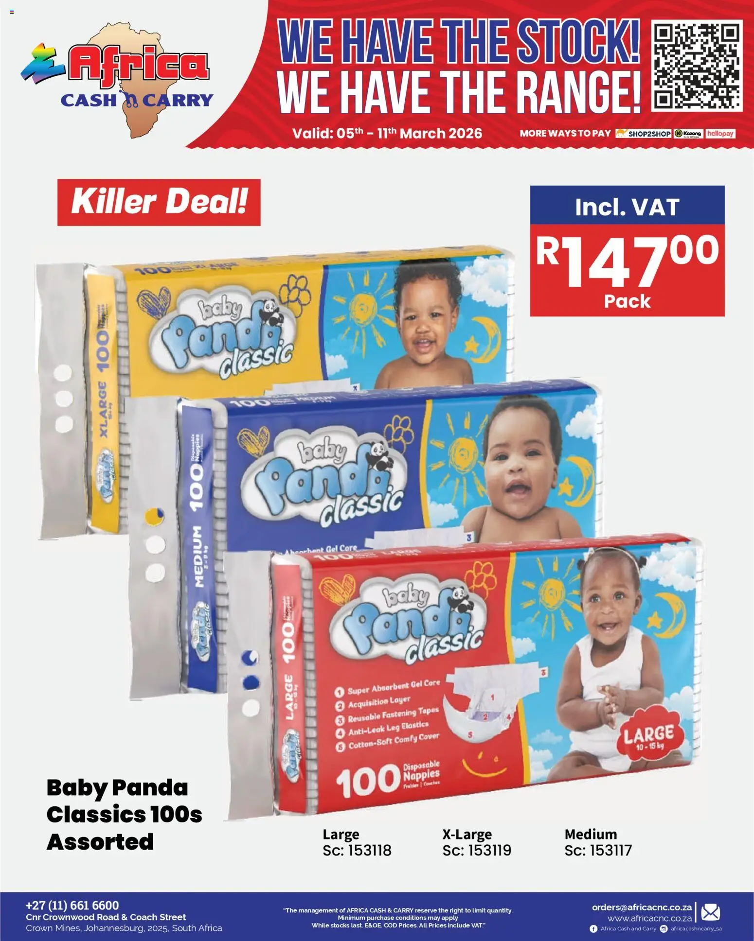 New Africa Cash & Carry catalogue – valid from 05.03.2026 | Page: 34 | Products: Cover, Stock, Nappies