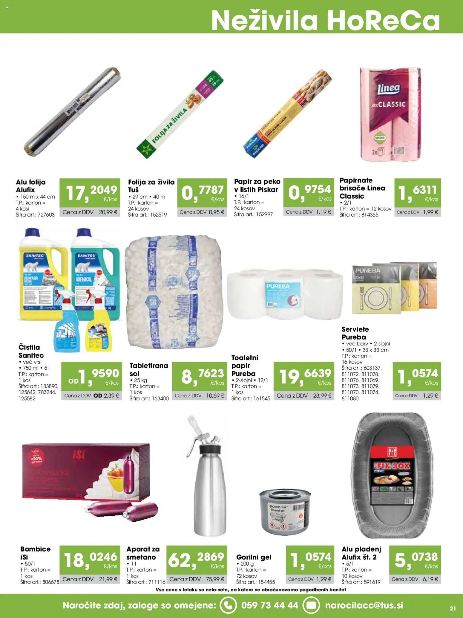 Novi Tuš katalog ponudbe – veljaven od 07.03.2026 | Stran: 21 | Izdelki: Čistila, Kos, Folija