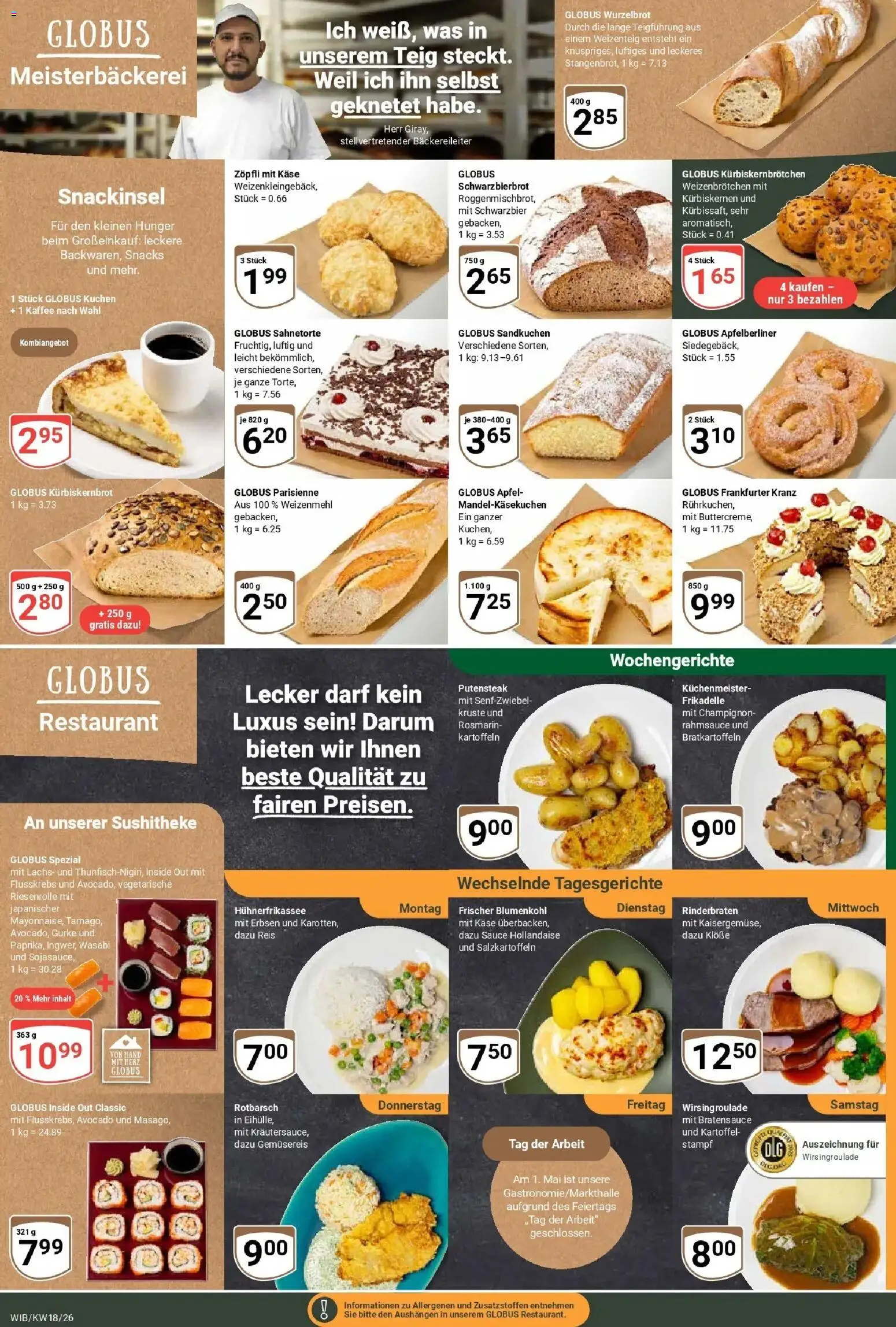 Globus Prospekt Wiesbaden-Nordenstadt	 – gültig ab 27.04.2026 | Seite: 10 | Produkte: Rinderbraten, Käse, Avocado, Lachs