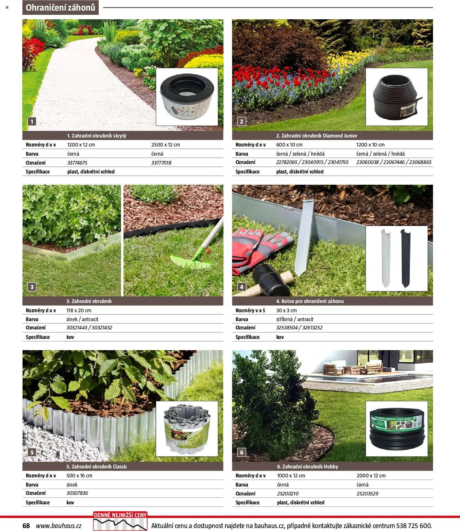 Bauhaus katalog Ploty a zahradní domky od 11.03.2026 | Strana: 68 | Produkty: Ohraničení záhonů, Kotva