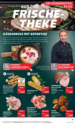 ZIMMERMANN Bunter Pfeffer-Schinken, handgelegt, zart-saftig und würzig je 100 g ab 30.04.2026 gültig | Seite: 27 | Produkte: Käse, Theke, Rindfleisch, Sahne
