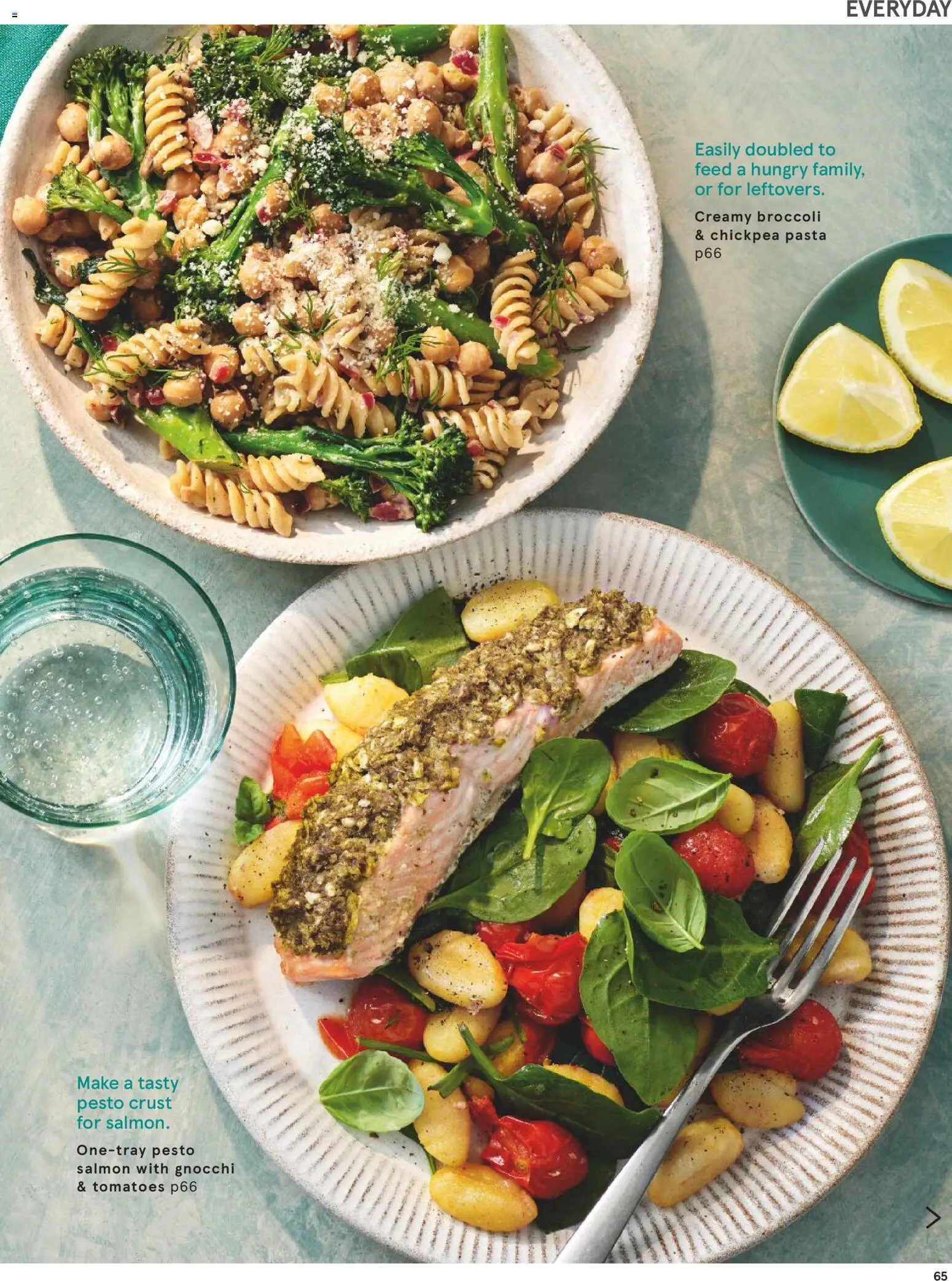 {H1} | Page: 65 | Products: Salmon, Broccoli, Tomatoes, Pasta