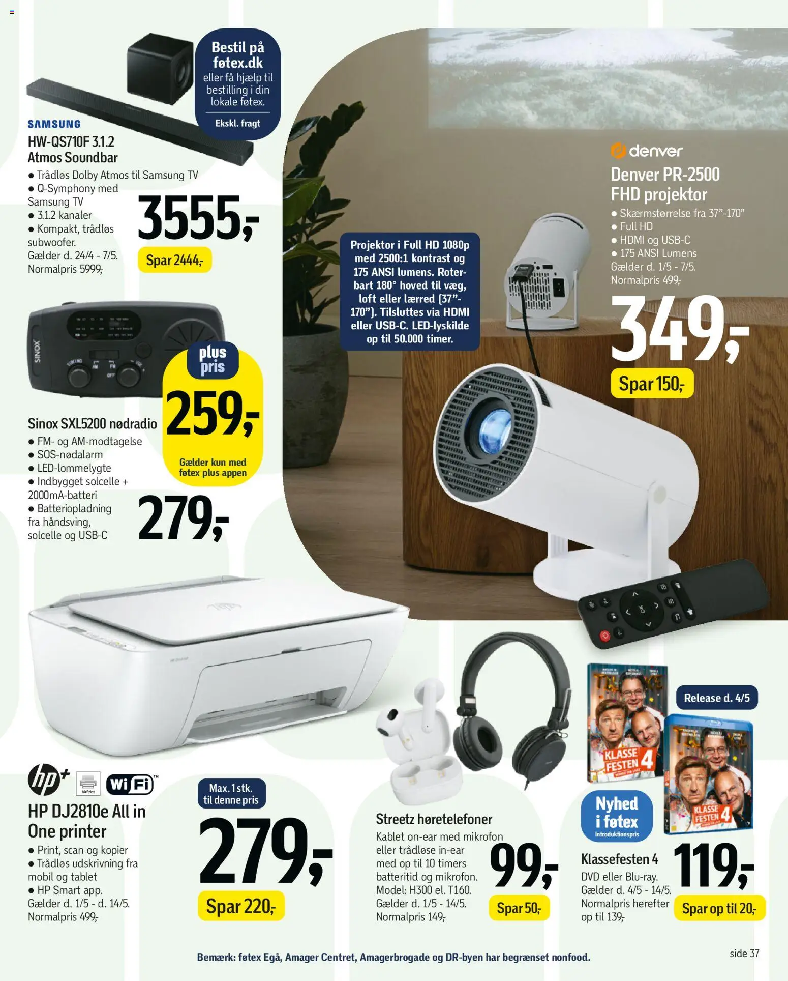 Føtex tilbudsavis – gyldig fra 01.05.2026 | Side: 61 | Produkter: Projektor, Tablet, TV, Høretelefoner
