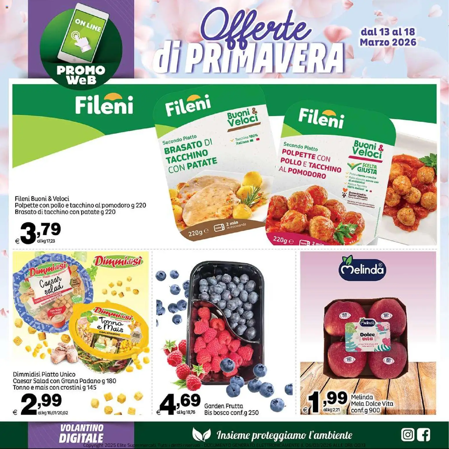 Volantino Elite Supermercati del 13.03.2026 | Pagina: 6 | Prodotti: Microonde, Pollo, Pomodoro, Tonno