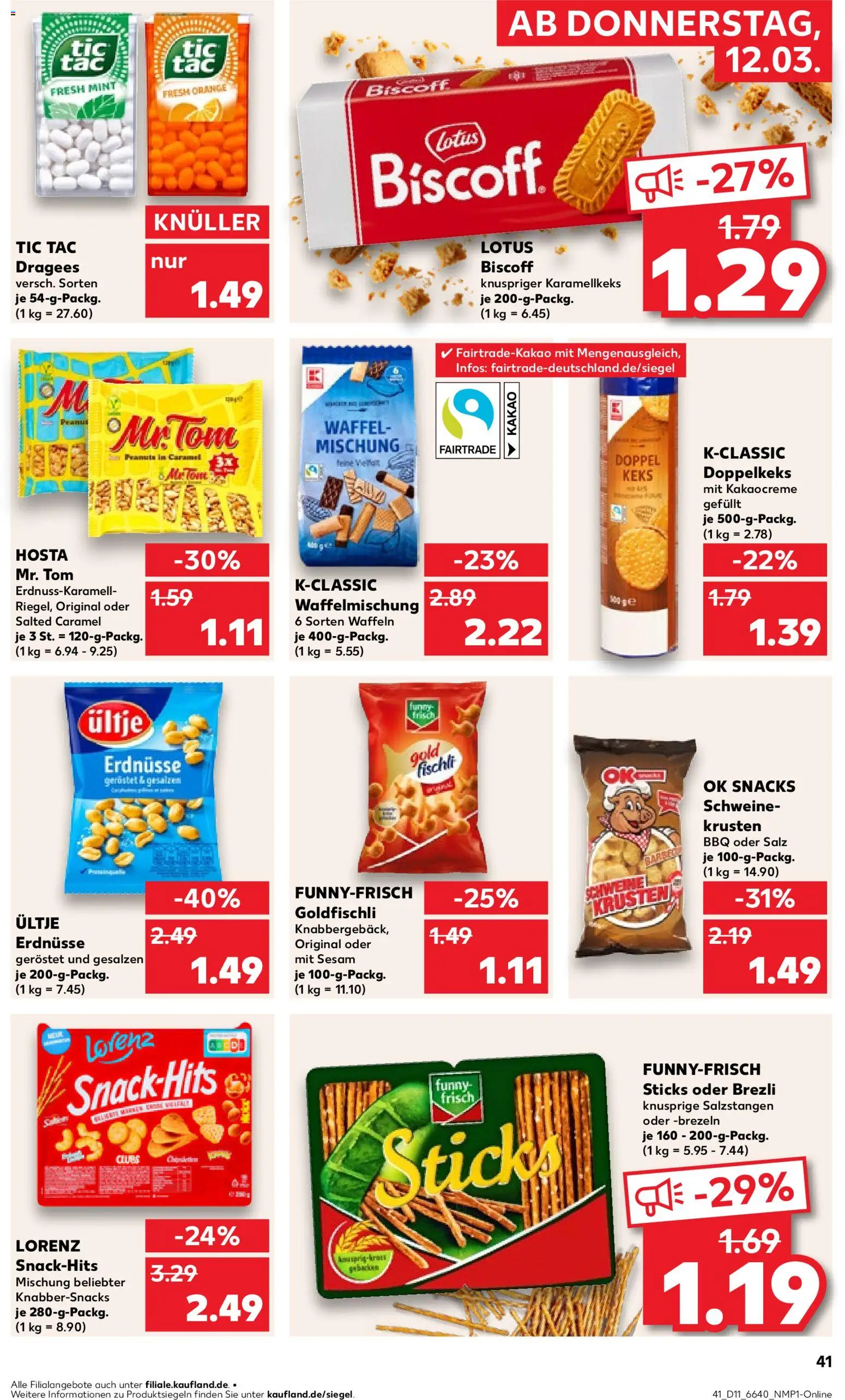 Kaufland Německo leták od 12.03.2026 | Strana: 41 | Produkty: Tác, Kakao, Lotus