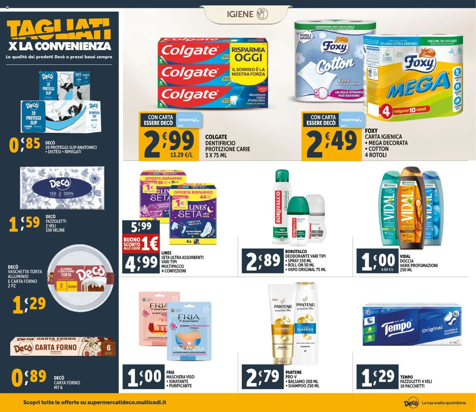 Volantino Decò del 06.03.2026 | Pagina: 18 | Prodotti: Deodorante, Dentifricio, Fazzoletti, Doccia