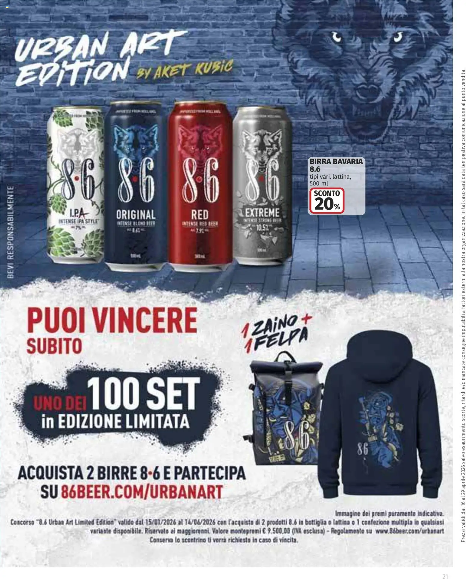 Volantino COOP del 16.04.2026 | Pagina: 21 | Prodotti: Birra, Zaino, Data, Bottiglia