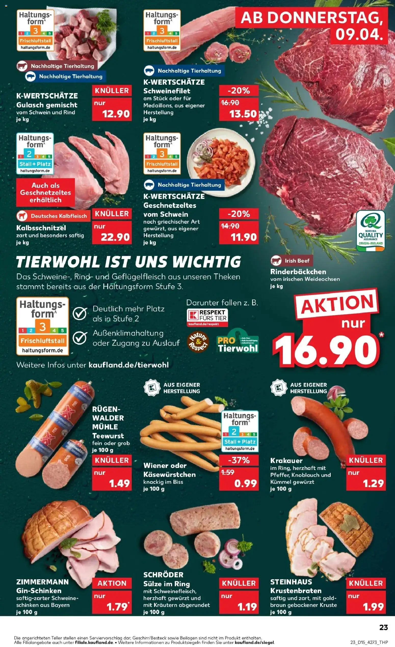Kaufland Prospekt Leer (Ostfriesland)	 – gültig ab 08.04.2026 | Seite: 23 | Produkte: Krustenbraten, Schweinefilet, Gulasch, Knoblauch