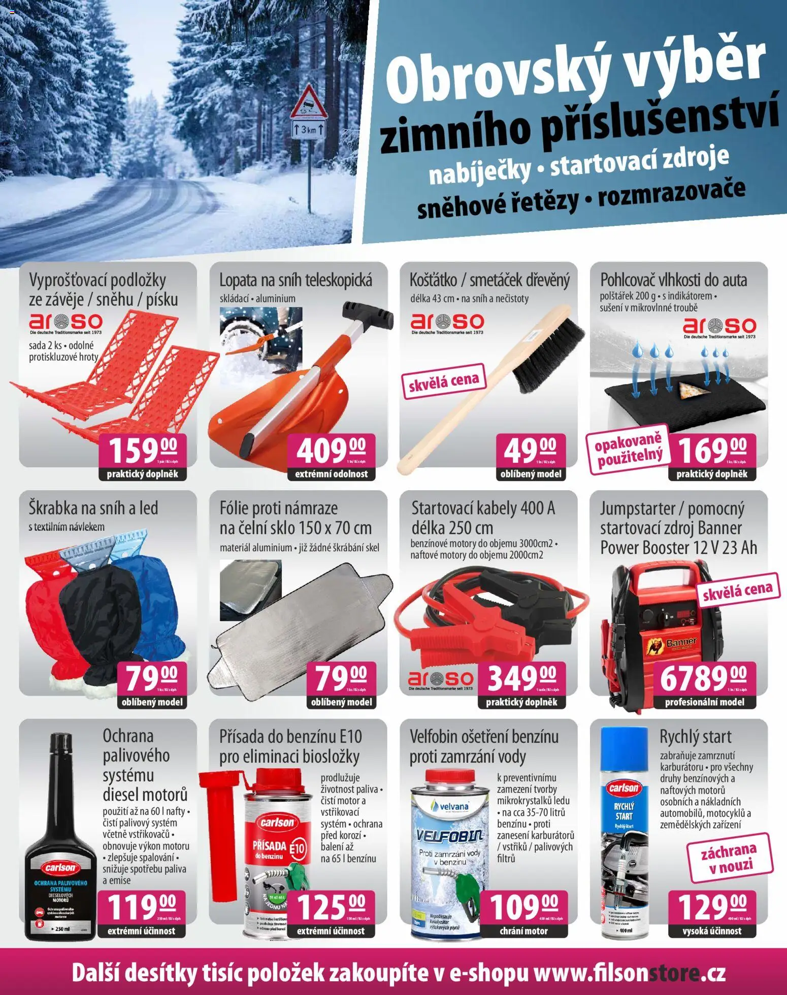 Na hory se skvělým vybavením! od 21.01.2026 | Strana: 2 | Produkty: Fólie, Pohlcovač vlhkosti, Startovací zdroj, Smetáček