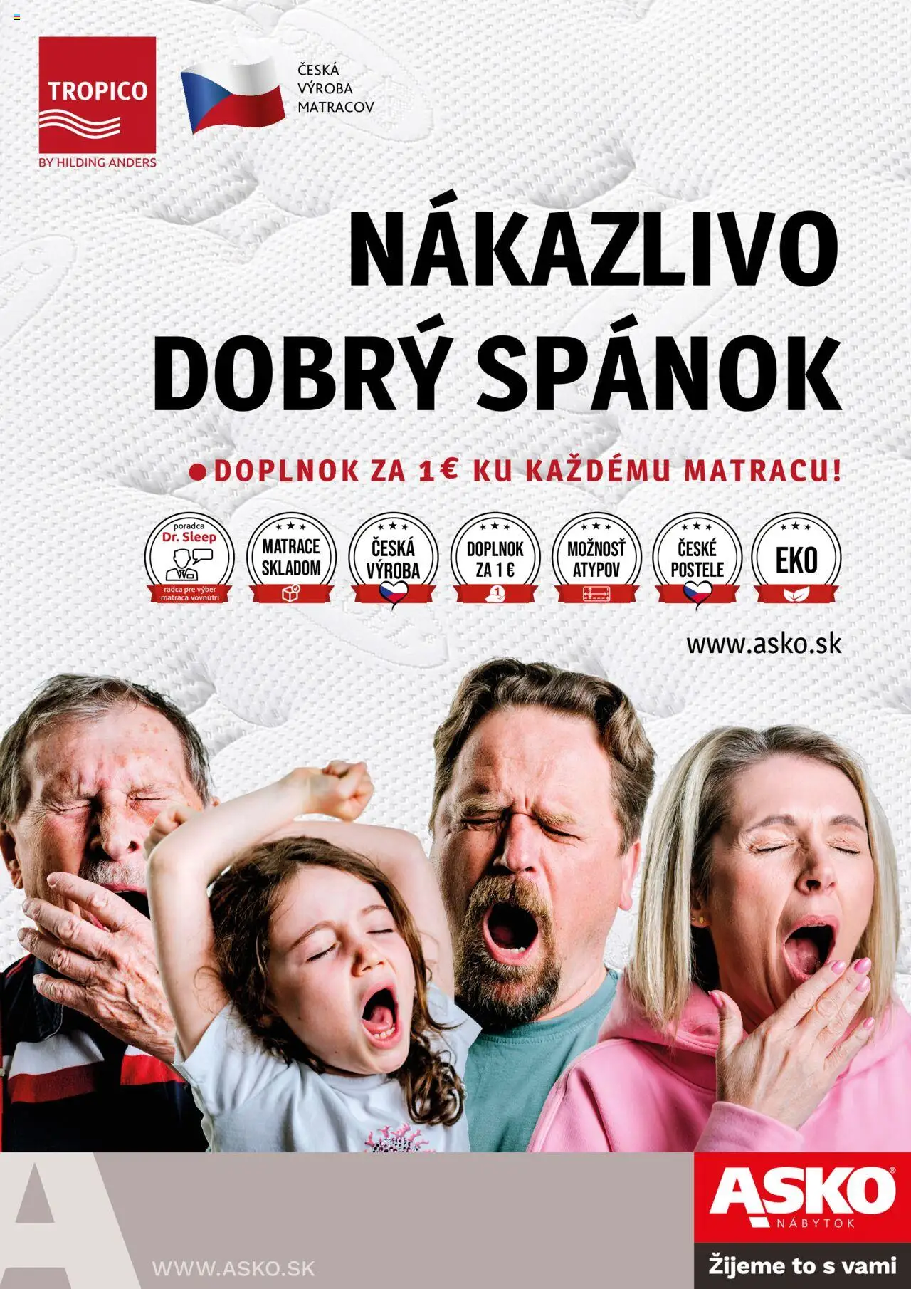 Nové ASKO nábytok akcie – leták je platný od 05.06.2025 | Strana: 1 | Produkty: Matrace, Nábytok, Postele