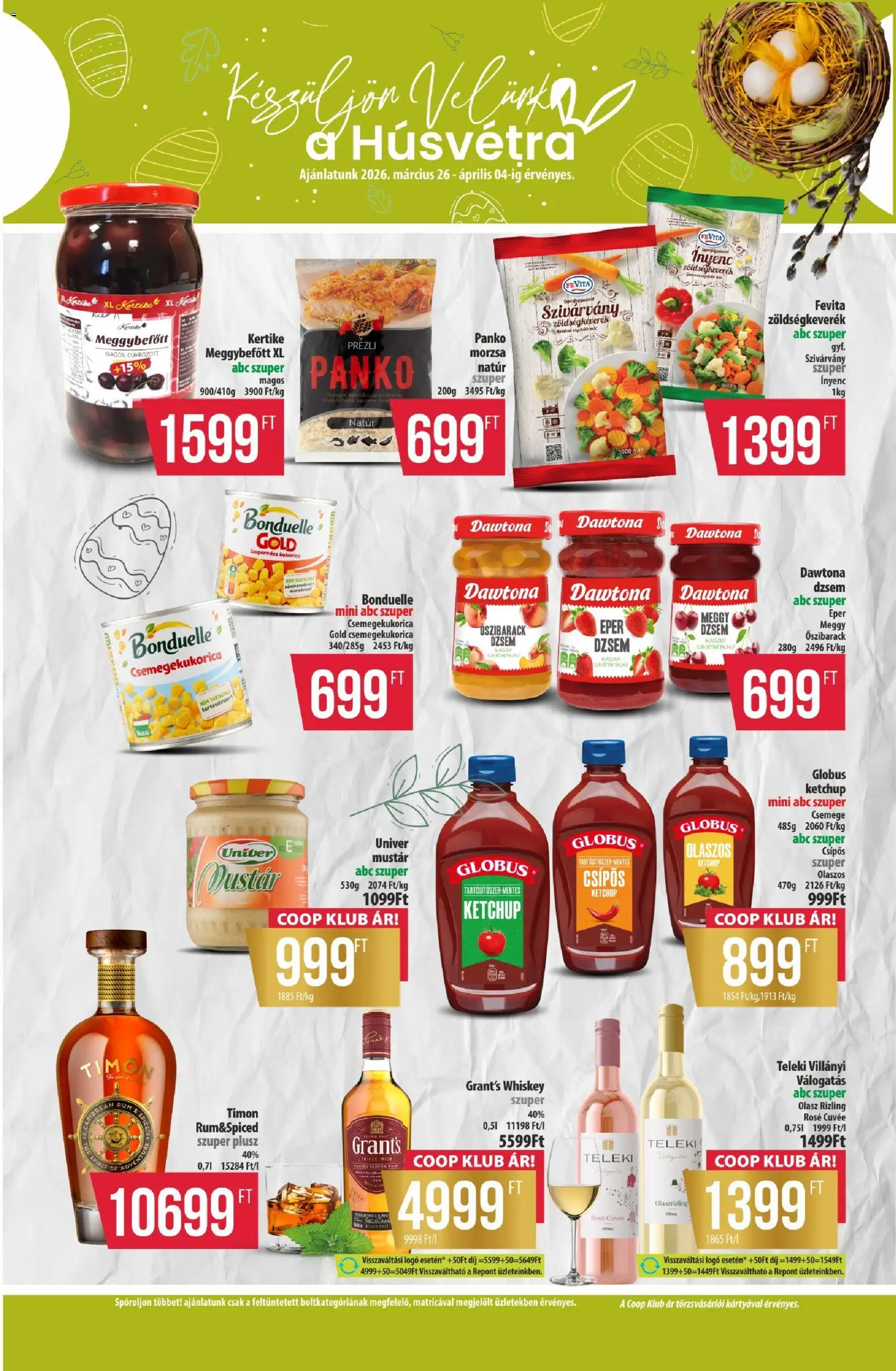 COOP akciós ujság - amely érvényes a következő dátumtól: 26.03.2026 | Oldal: 5 | Termékek: Csemegekukorica, Meggy, Dzsem, Eper