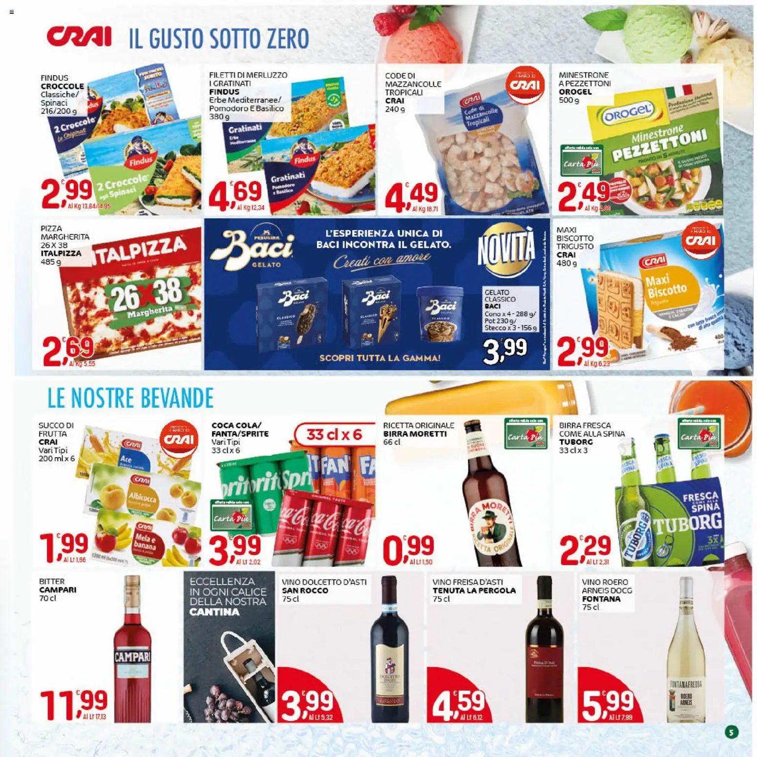 Volantino CRAI del 19.03.2026 | Pagina: 5 | Prodotti: Calice, Succo, Mazzancolle, Frutta