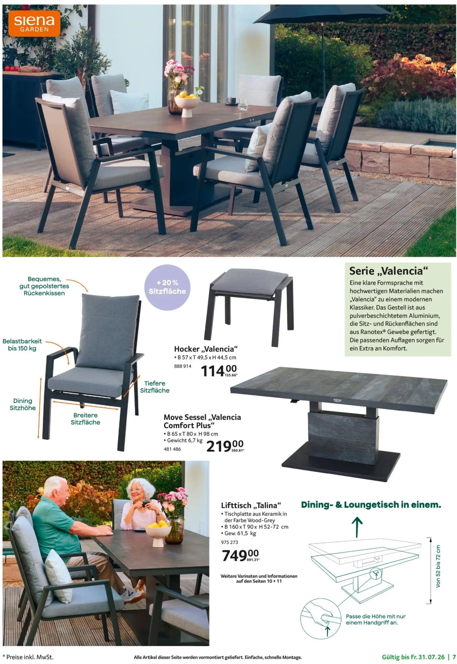 Selgros Garten Exklusiv – gültig ab 19.03.2026 | Seite: 7 | Produkte: Gewicht, Hocker, Sessel