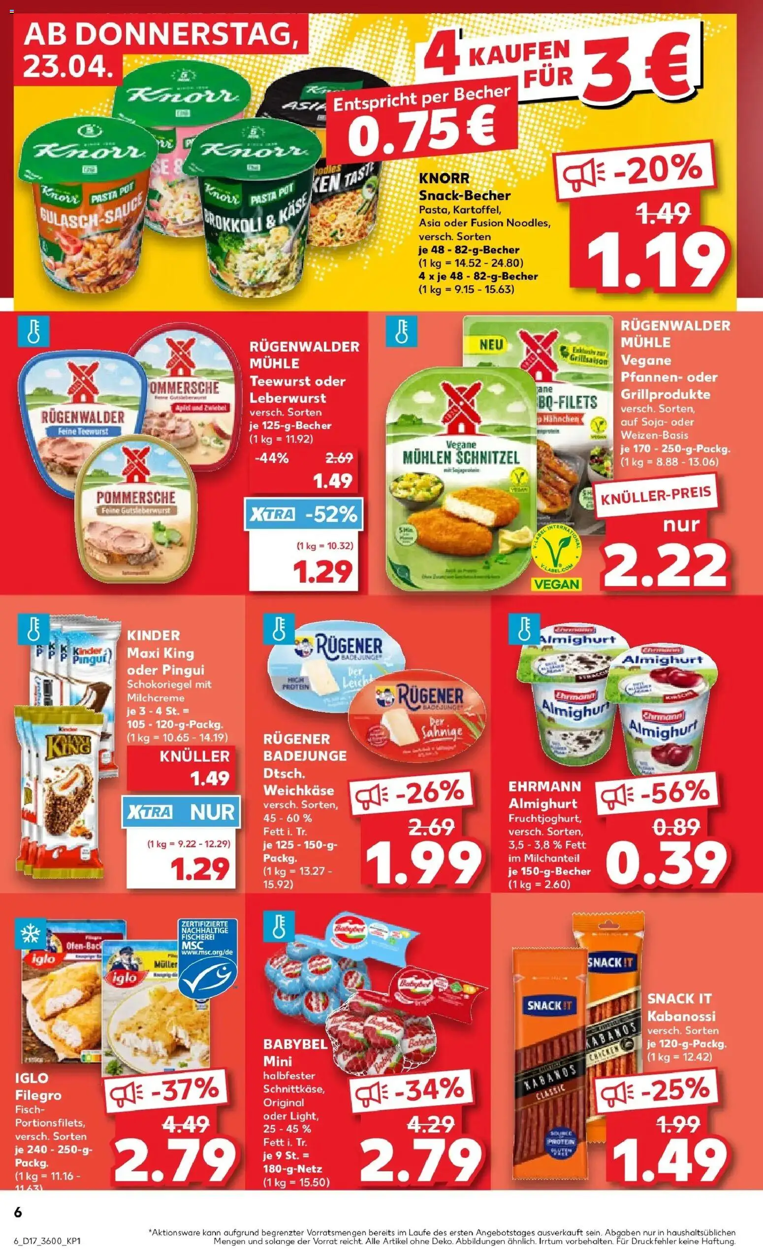 Kaufland Prospekt Bautzen	 – gültig ab 23.04.2026 | Seite: 6 | Produkte: Käse, Knorr, Brokkoli, Babybel