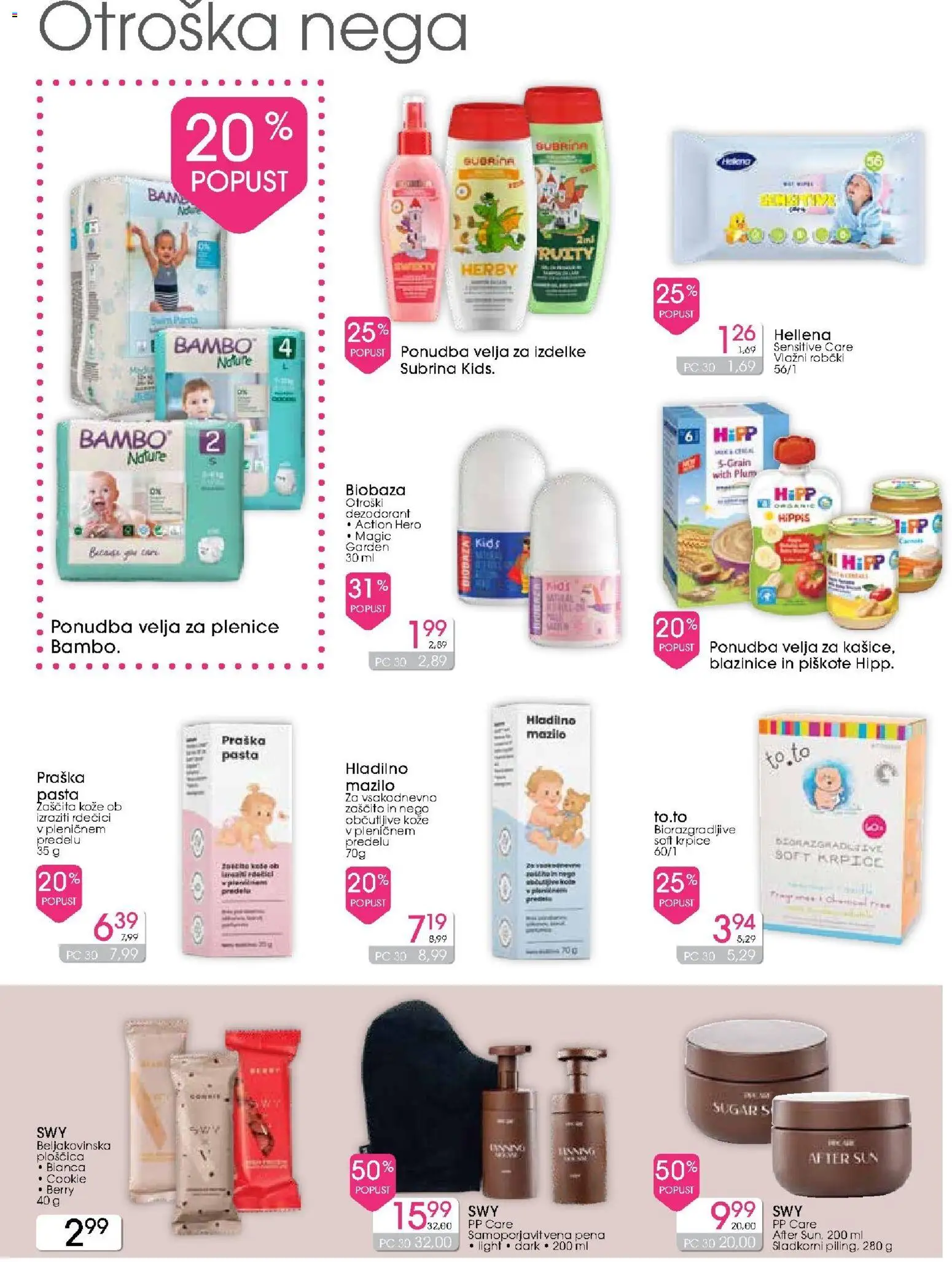 Novi Tuš drogerija katalog ponudbe – veljaven od 11.03.2026 | Stran: 11 | Izdelki: Plenice, Robčki, Beljakovinska ploščica, Deodorant