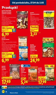 Pogląd oferty "ALESTO Orzeszki ziemne, Orzeszki ziemne, 500 g, smażone i solone lub prażone, niesolone" - ważna od 29.04.2026 | Strona: 82