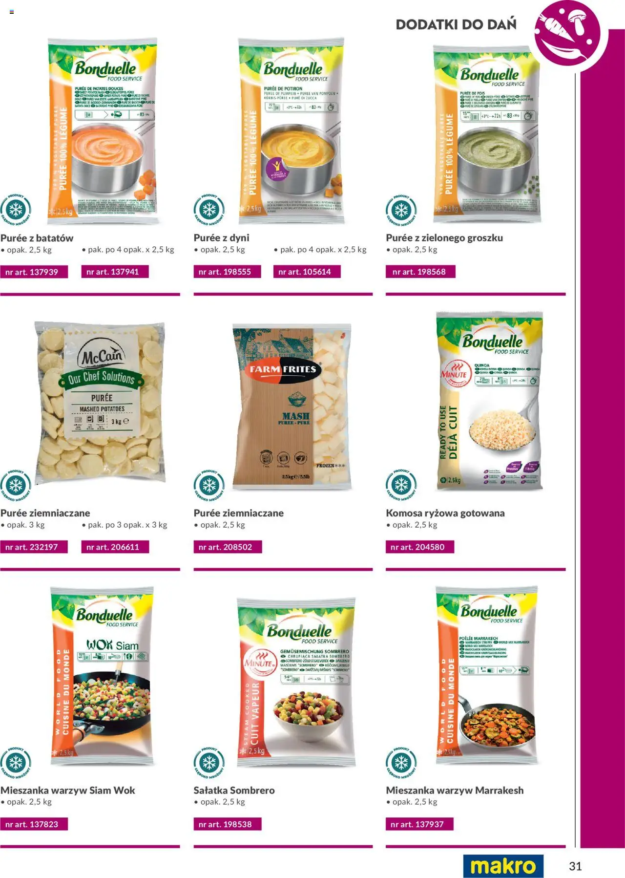Makro Gazetka - Katalog produktów convenience Smart Chef od 29.05.2025 | Strona: 31 | Produkty: Puree ziemniaczane, Quinoa, Mieszanka warzyw, Sałatka