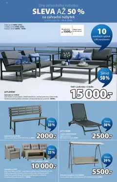 Náhled letáku JYSK leták od 15.04.2026 | Strana: 2 | Produkty: Zahradní houpačka, Lehátko, Stůl, Zahradní nábytek