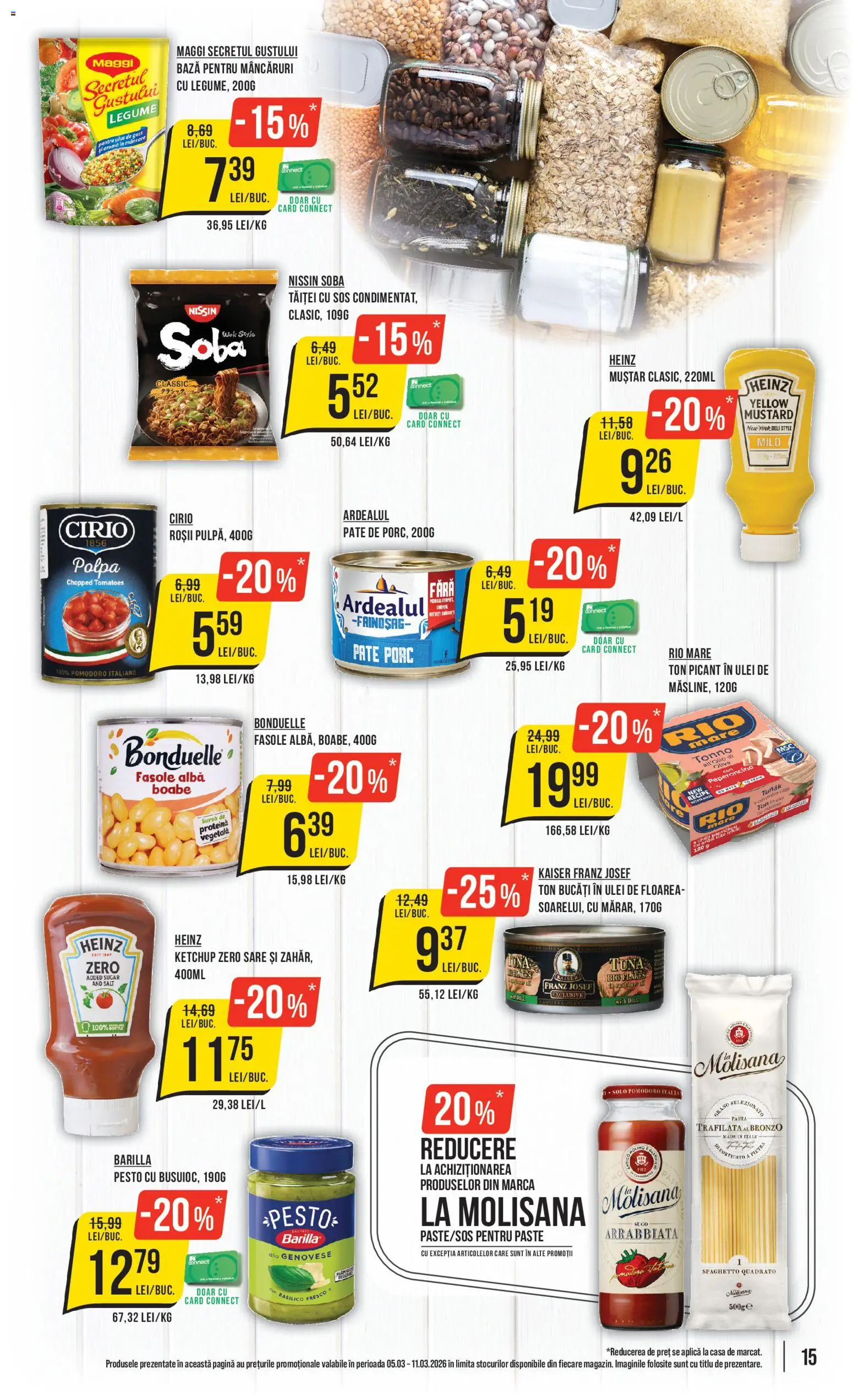 Noul catalog Mega Image – valabil de la 05.03.2026 | Pagină: 15 | Produse: Pate, Muștar, Ketchup, Sare