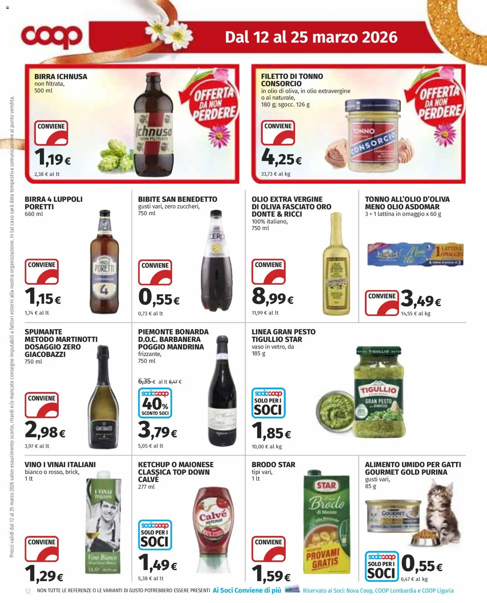Volantino COOP del 12.03.2026 | Pagina: 12 | Prodotti: Olio, Top, Spumante, Tonno