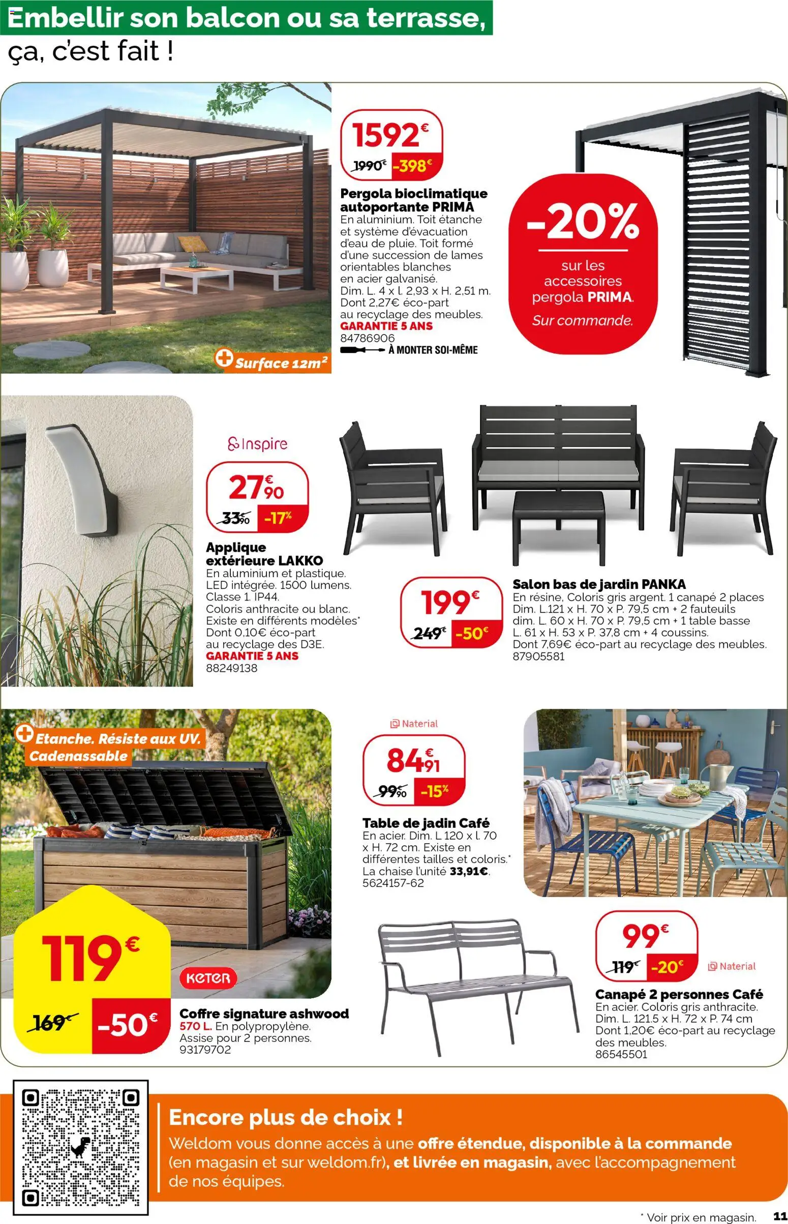 {H1} | Page: 11 | Produits: Pergola, Table, Chaise, Café