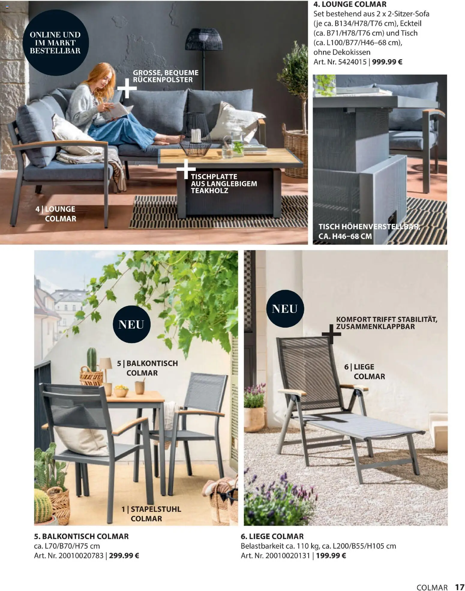 Dehner Gartenmöbel Trends 2026 – gültig ab 29.01.2026 | Seite: 17 | Produkte: Tisch, Liege